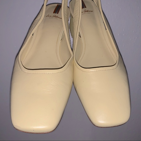 SAM EDELMAN | Toren Canary Yellow Seville Nappa Leather Sling Shoe Heel 7.5 - Picture 5 of 13